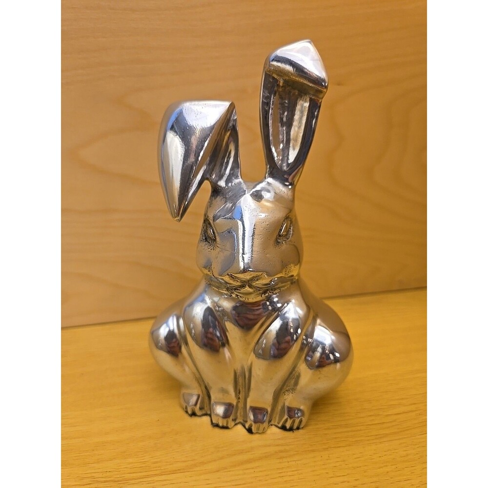 Pottery Barn Vintage Aluminum Sitting Bunny Rabbit 6.5" Tall